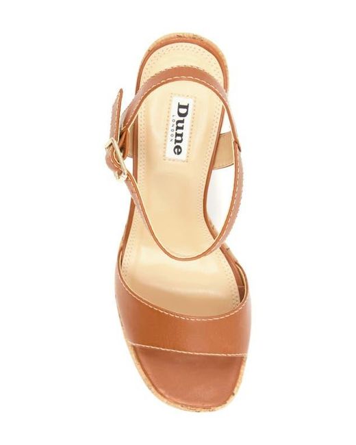 Dune Natural Jodi Platform Sandal