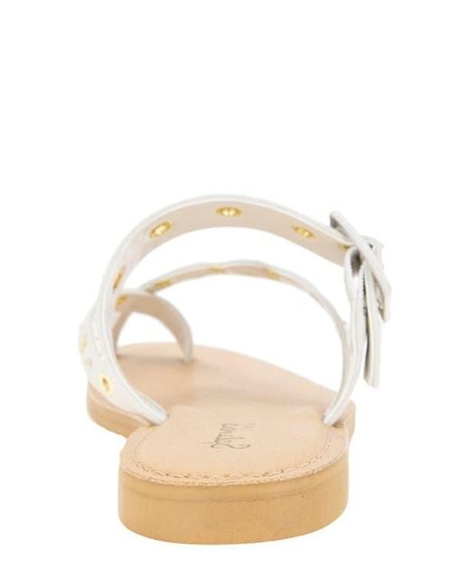 Splendid White Silas Studded Toe Loop Sandal