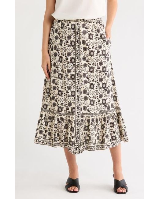 Max Studio Multicolor Button Front Maxi Skirt