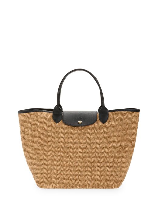 Longchamp Brown Paille Straw Tote