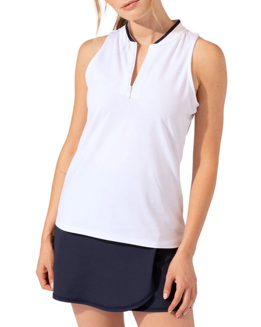 Threads For Thought White Tiana Quarter Zip Tank