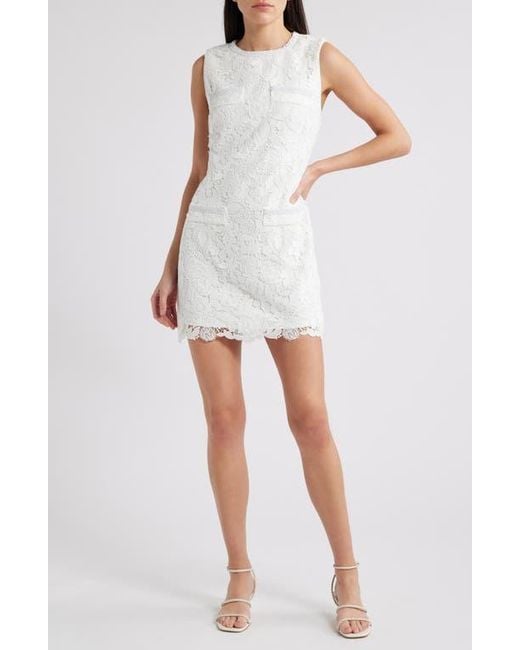 MILLY Women's White Garden Lace Sleeveless Minidress