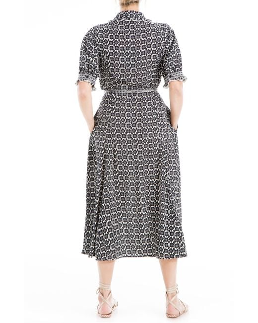 Max Studio Gray Collared Shirt Dress