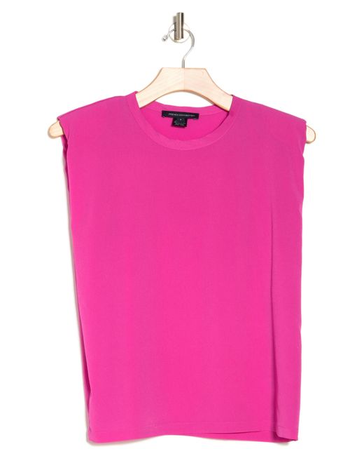 French Connection Pink Padded Shoulder Crepe Tank