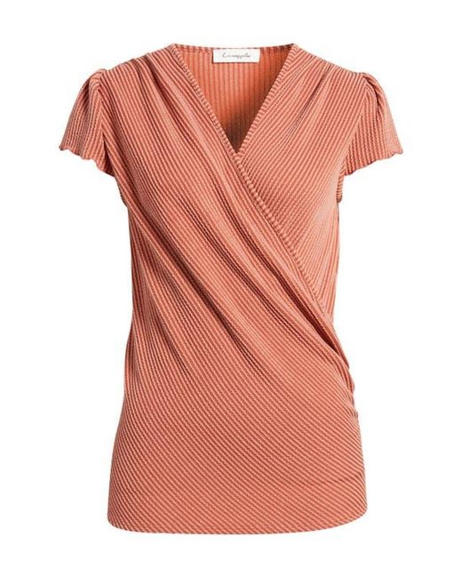 Loveappella Red Texture Wrap Front Top