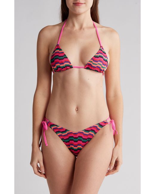 Hurley Red Itsy Bitsy Zumba Stripe Two-piece Swimsuit