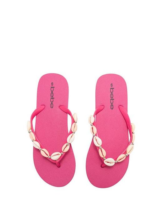 Bebe Pink Seashell Flip Flop