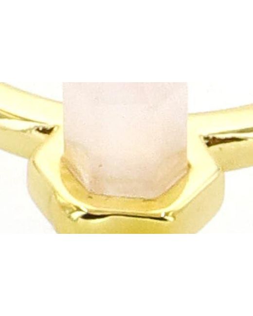 Panacea Metallic Rose Quartz Spike Adjustable Ring