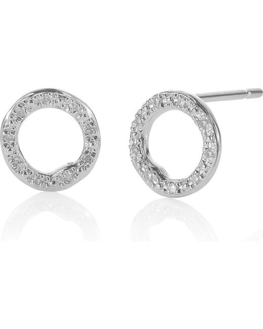 Monica Vinader Metallic Riva Diamond Circle Stud Earrings