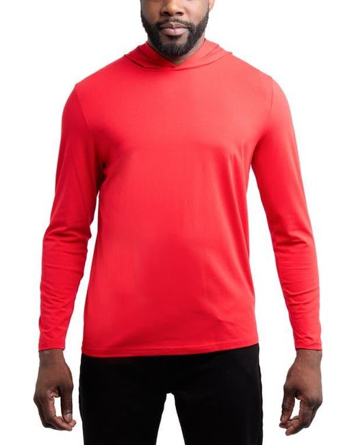 Xray Jeans Red Long Sleeve Hooded T-Shirt for men