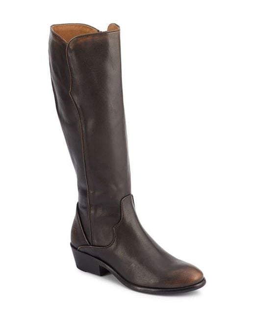 Frye Brown Carson Piping Knee High Boot