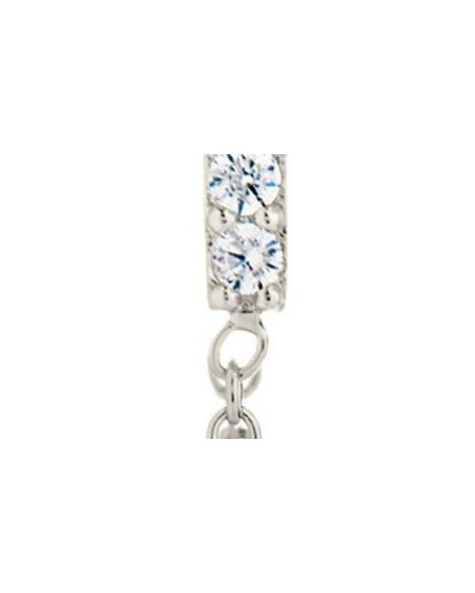 Sterling Forever White Chelsea Cubic Zirconia Chain Drop Front/Back Earrings