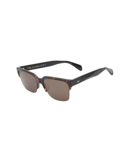 Rag & Bone Brown 58Mm Square Half Rim Sunglasses for men