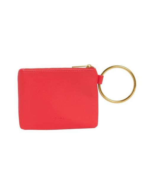BCBGMAXAZRIA Red Ring Handle Wristlet Pouch