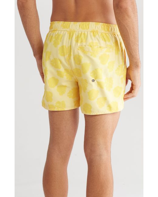 Native Youth Yellow Volley Swim Shorts for men