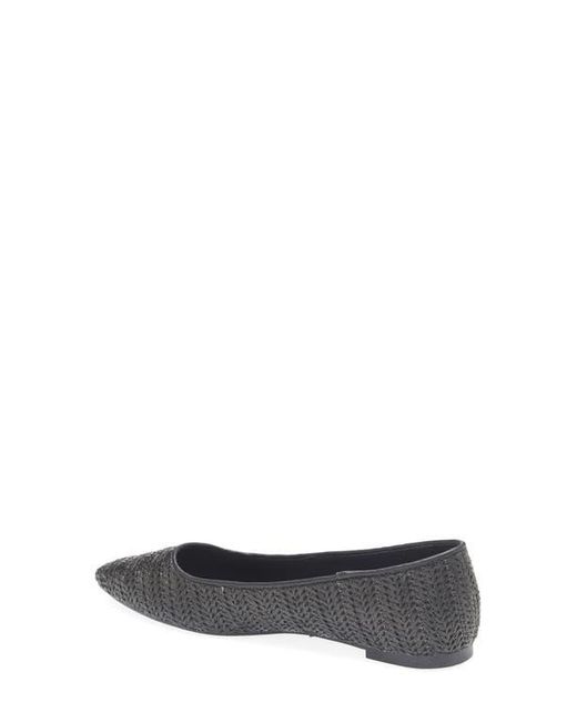 Tahari Black Faux Raffia Ballerina Flat