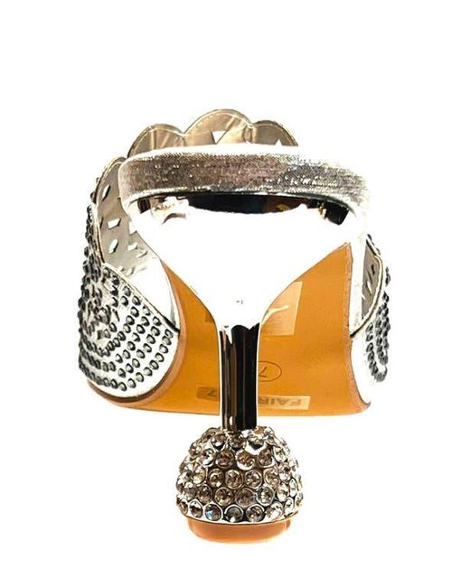 Lady Couture White Rhinestone Laser Cut Sandal