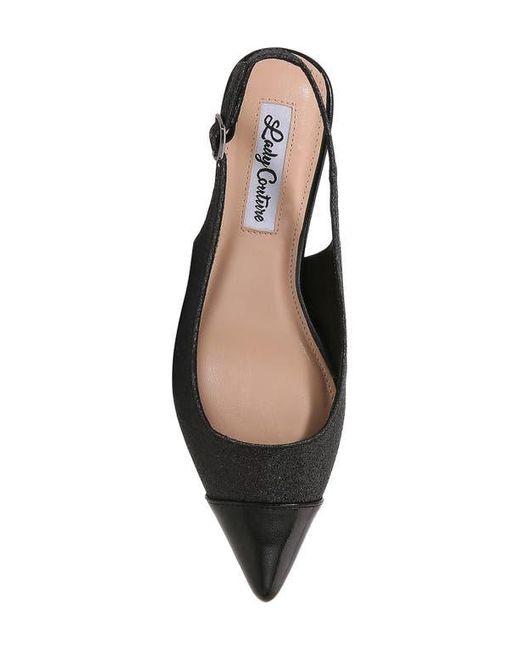 Lady Couture Black Saphire Pointed Toe Slingback Pump
