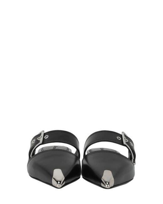 McQueen Black Punk Pointed Toe Flat