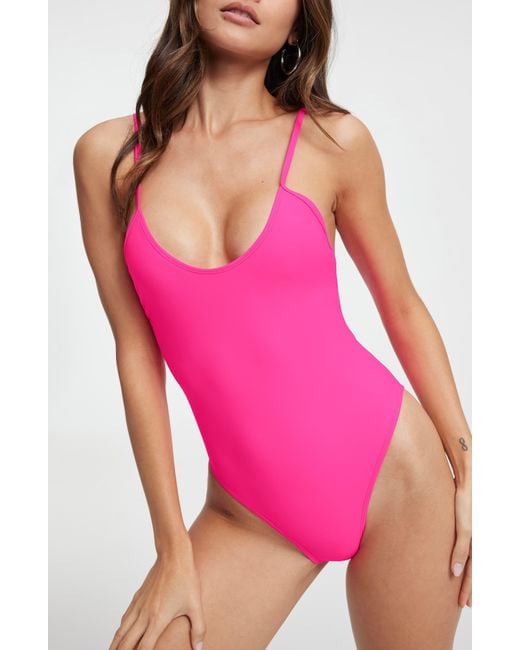 GOOD AMERICAN Pink Always Sunny One-piece Swimsuit