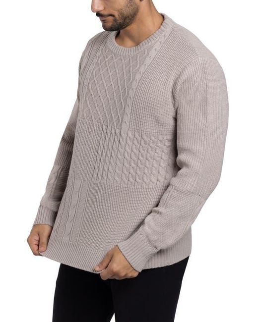 Xray Jeans Gray Mixed Knit Crewneck Pullover Sweater for men