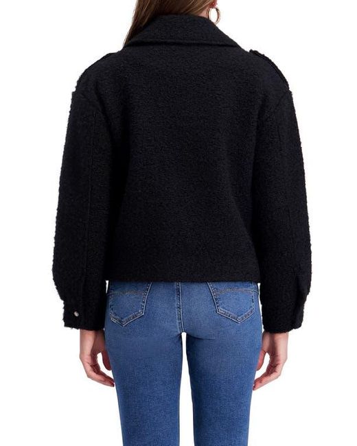 Kensie Black Bouclé Moto Jacket