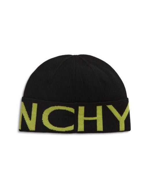 Givenchy Black Intarsia Wool Beanie for men