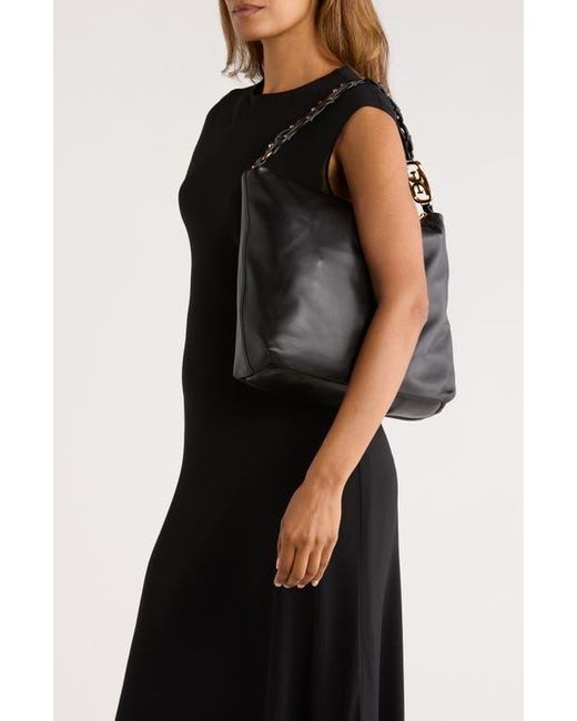 Sam Edelman Marilyn Chain Link Leather Shoulder Bag in Black | Lyst