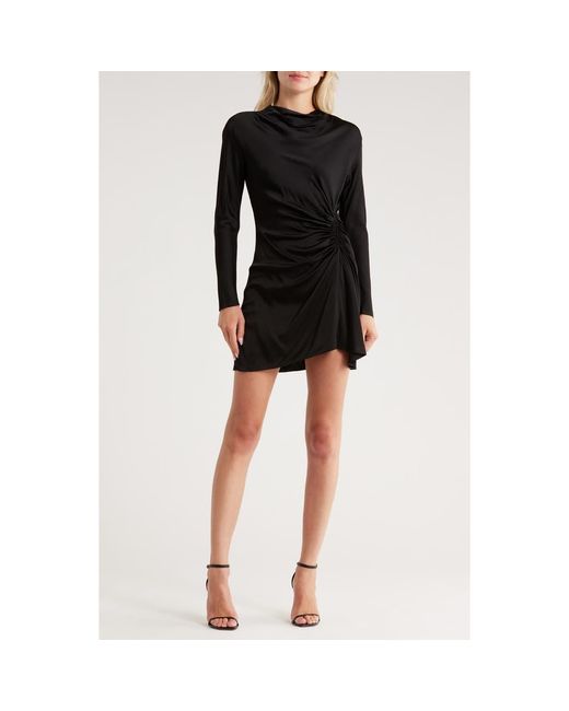 A.L.C. Black Georgia Long Sleeve Ruched Dress