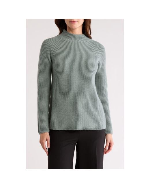 Vince Gray Ribbed Mock Neck Pullover