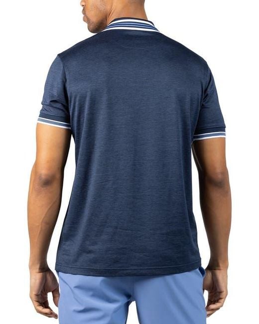 Tailorbyrd Blue Performance Mesh Polo for men