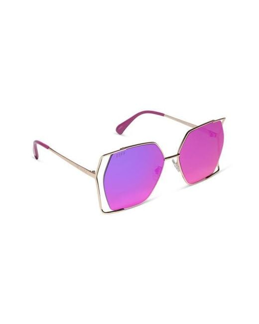 DIFF Purple 61Mm Dawn Geometric Sunglasses