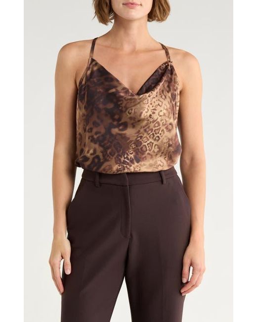 Ramy Brook Brown Yohana Print Cowl Neck Camisole