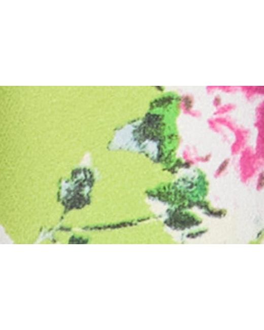Lush Multicolor Pleated Bodice Satin Minidress