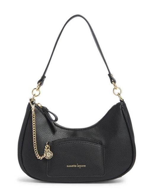 Nanette Lepore Black Melinda Baguette Shoulder Bag