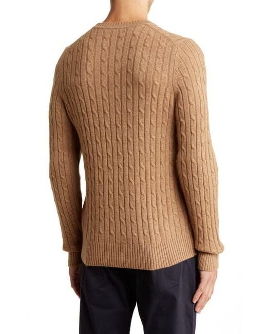 Bruno Magli Blue Cable Knit Hair Sweater for men