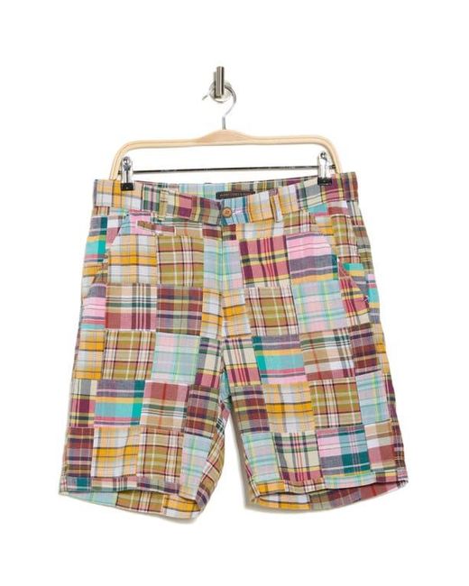 Vintage 1946 Blue Acid Wash Patchwork Madras Plaid Shorts for men