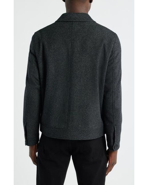 Nordstrom Black Wool Blend Zip Front Jacket for men