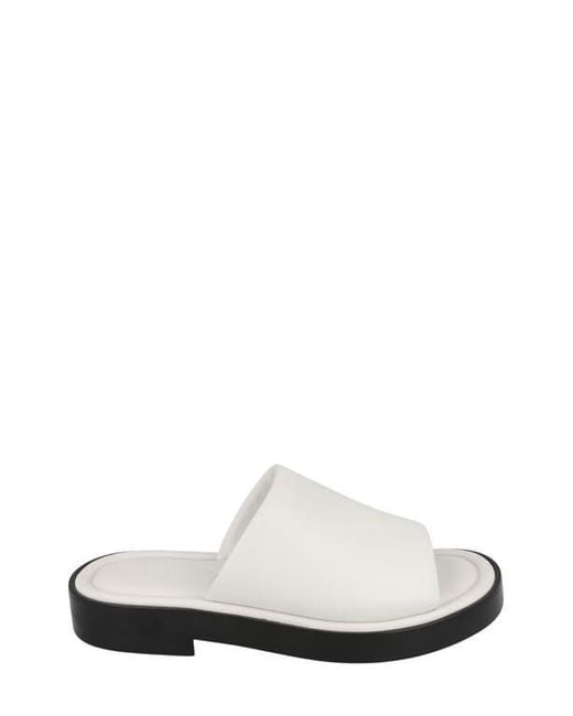 Ferragamo White Slide Sandal for men