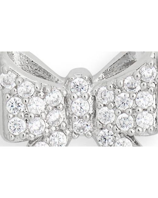 Nadri White Set Of 3 Cubic Zirconia Bow Stud & Huggie Hoop Earrings