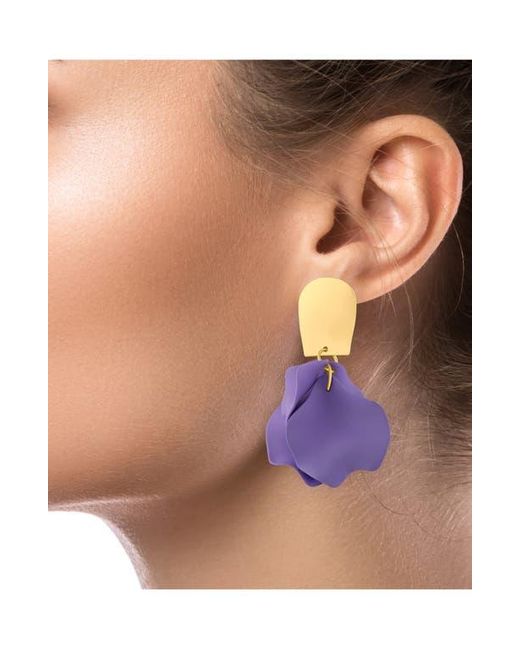 Jardin Purple Ginkgo Leaf Flutter Drop Earrings