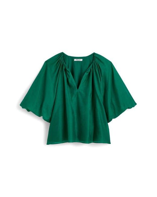 Madewell Green Bubble Sleeve Top