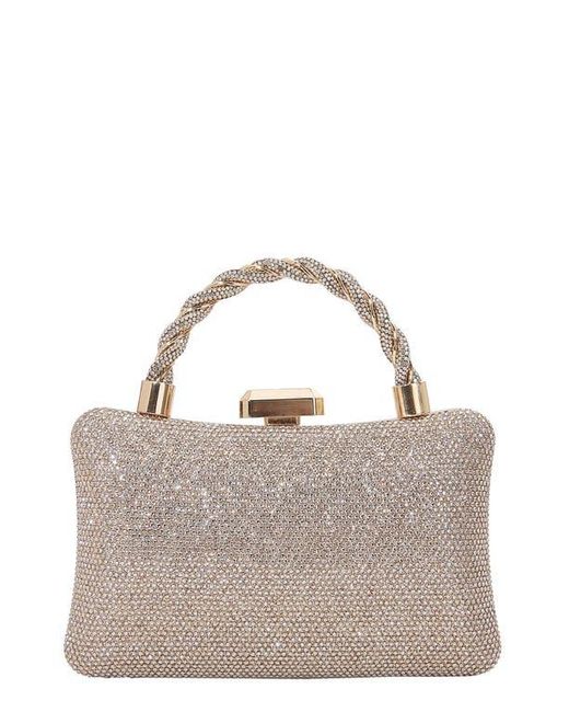 BERNESS Gray Rhinestone Clutch