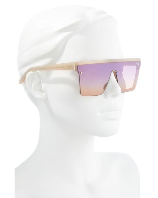 Quay Pink Hindsight 67mm Shield Sunglasses