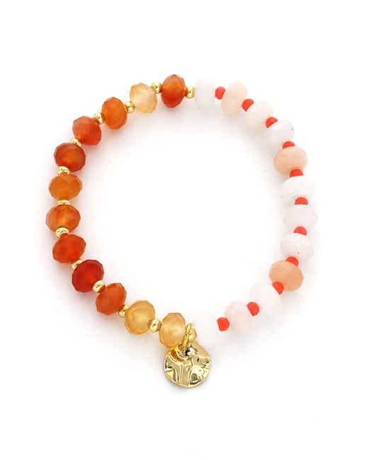 Panacea Orange Stone Bead Stretch Bracelet