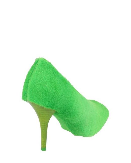 Givenchy Green Square Toe Spike Heel Genuine Calf Hair Pump