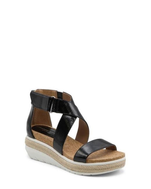 Adrienne Vittadini Black Cape Ann Wedge Sandal
