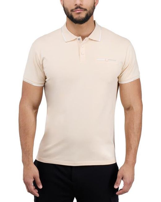 Xray Jeans White Jacquard Rib Collar Polo for men