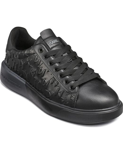 Karl Lagerfeld Black Grid Logo Embossed Sneaker for men