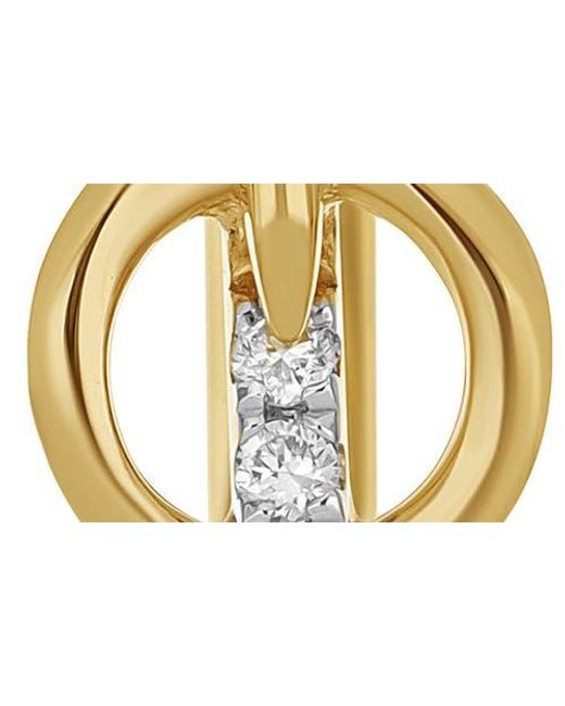 CARRIERE JEWELRY Metallic Diamond J-Huggie Hoop Earrings